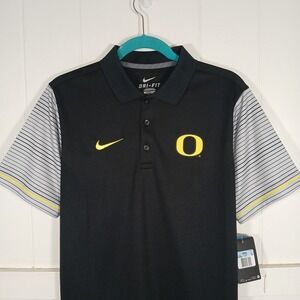Nike Oregon Ducks Shirt Dri-Fit Polo Men's Medium Black Athletic Performance SS